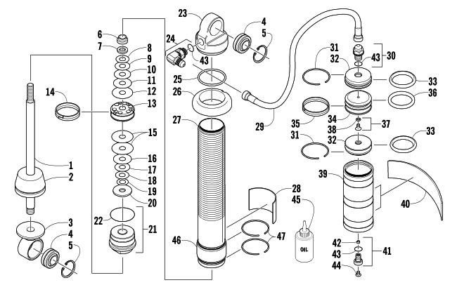 Parts Diagram for Arctic Cat 2003 440 SNO PRO L/C SNOWMOBILE FRONT SUSPENSION SHOCK ABSORBER