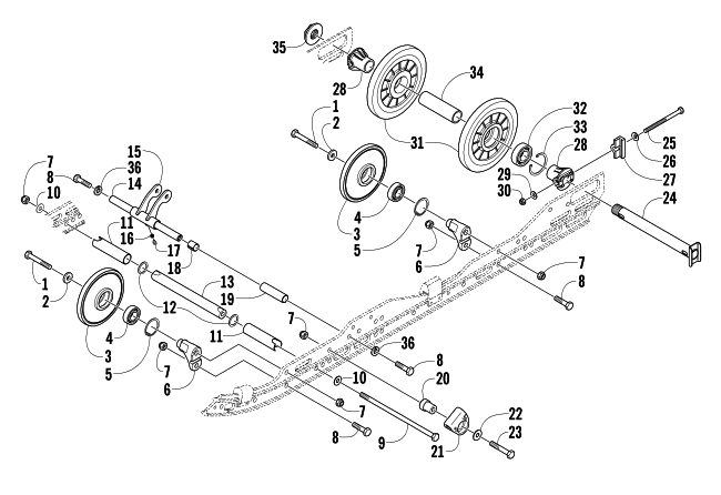 Parts Diagram for Arctic Cat 2003 440 SNO PRO L/C SNOWMOBILE IDLER WHEEL ASSEMBLY