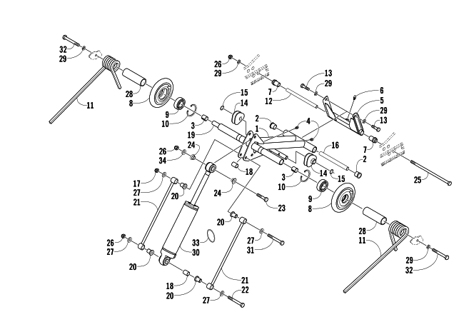 Parts Diagram for Arctic Cat 2003 440 SNO PRO L/C SNOWMOBILE REAR SUSPENSION REAR ARM ASSEMBLY