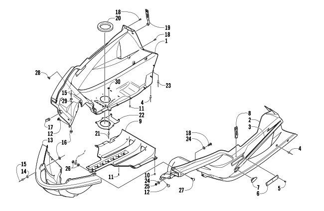 Parts Diagram for Arctic Cat 2003 440 SNO PRO L/C SNOWMOBILE BELLY PAN ASSEMBLY