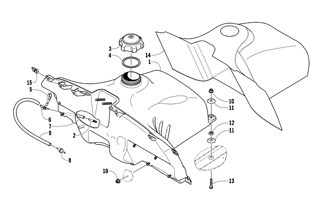 Parts Diagram for Arctic Cat 2003 440 SNO PRO L/C SNOWMOBILE GAS TANK ASSEMBLY