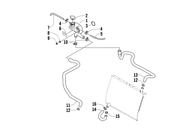 Parts Diagram for Arctic Cat 2003 440 SNO PRO L/C SNOWMOBILE COOLING ASSEMBLY