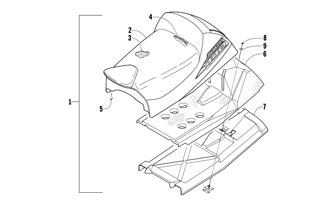 Parts Diagram for Arctic Cat 2003 440 SNO PRO L/C SNOWMOBILE SEAT ASSEMBLY