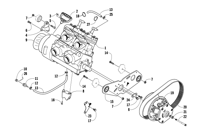 Parts Diagram for Arctic Cat 2003 440 SNO PRO L/C SNOWMOBILE ENGINE AND RELATED PARTS