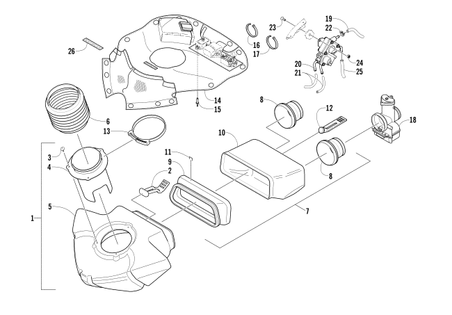 Parts Diagram for Arctic Cat 2003 440 SNO PRO L/C SNOWMOBILE AIR SILENCER ASSEMBLY