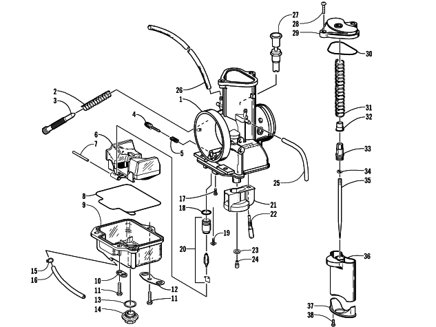 Parts Diagram for Arctic Cat 2004 ARCTIC CAT 440 SNO PRO SNOWMOBILE CARBURETOR