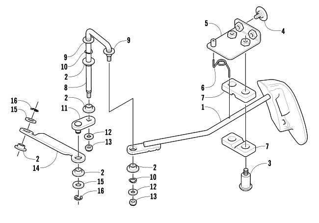 Parts Diagram for Arctic Cat 2004 400 MANUAL TRANSMISSION 4X4 MRP ATV FRONT DRIVE SHIFT LINKAGE ASSEMBLY