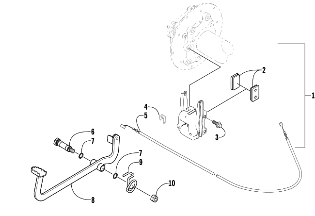 Parts Diagram for Arctic Cat 2003 500 FIS MANUAL TRANSMISSION ( - MRP) ATV AUXILIARY BRAKE ASSEMBLY