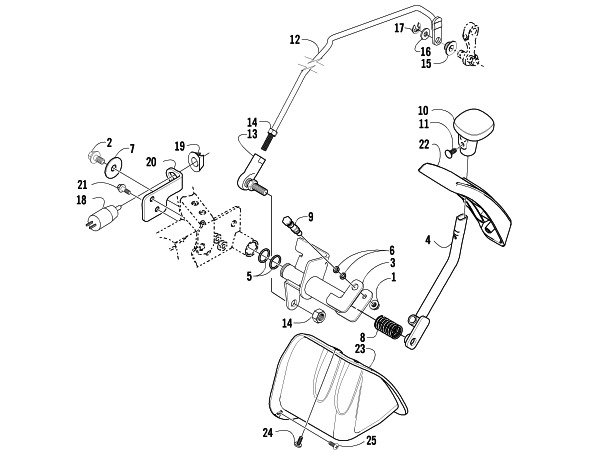 Parts Diagram for Arctic Cat 2003 500 FIS MANUAL TRANSMISSION () ATV REVERSE SHIFT LEVER ASSEMBLY