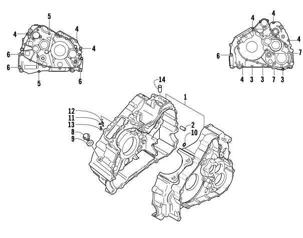 Parts Diagram for Arctic Cat 2004 500 MANUAL TRANSMISSION 4X4 FIS ATV CRANKCASE ASSEMBLY
