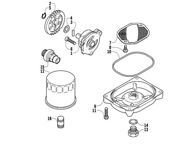 Parts Diagram for Arctic Cat 2007 500 MANUAL TRANSMISSION 4X4 FIS ATV OIL FILTER/PUMP ASSEMBLY