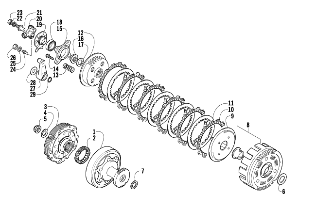 Parts Diagram for Arctic Cat 2009 500 4X4 MANUAL ATV CLUTCH ASSEMBLY