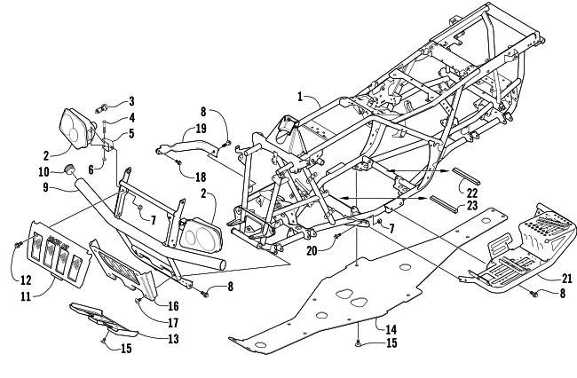 Parts Diagram for Arctic Cat 2003 500 TRV AUTOMATIC TRANSMISSION ATV FRAME AND RELATED PARTS