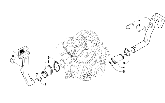 Parts Diagram for Arctic Cat 2004 500 AUTOMATIC TRANSMISSION 4X4 TBX ATV CASE/BELT COOLING ASSEMBLY