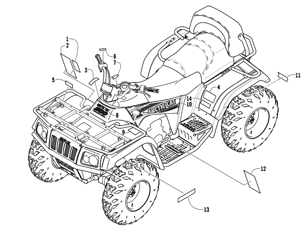 Parts Diagram for Arctic Cat 2003 500 TRV AUTOMATIC TRANSMISSION ATV DECALS