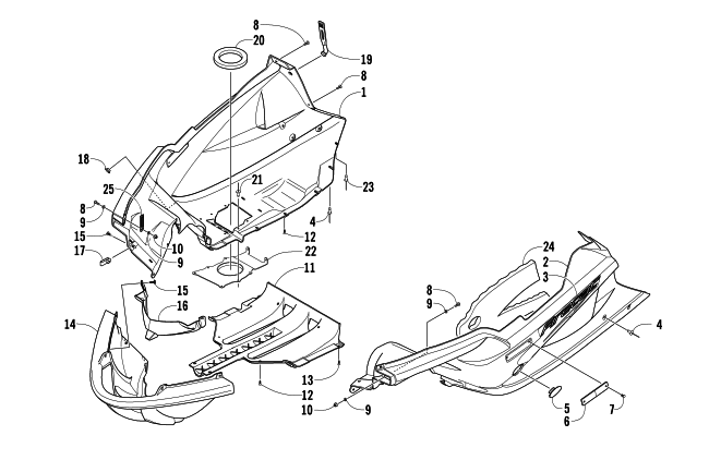 Parts Diagram for Arctic Cat 2004 FIRECAT 500 SNOWMOBILE BELLY PAN ASSEMBLY