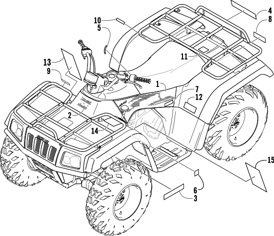 Parts Diagram for Arctic Cat 2004 300 4X4 ATV DECALS