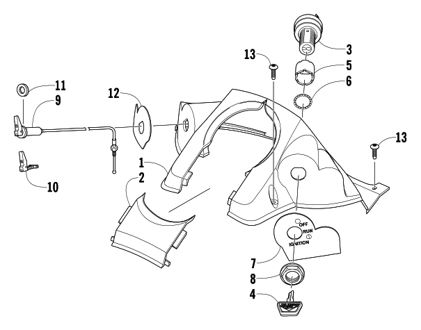 Parts Diagram for Arctic Cat 2005 Z 370 SNOWMOBILE CONSOLE AND SWITCH ASSEMBLY