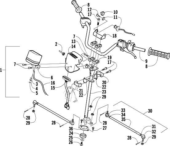 Parts Diagram for Arctic Cat 2004 300 4X4 MRP ATV STEERING ASSEMBLY