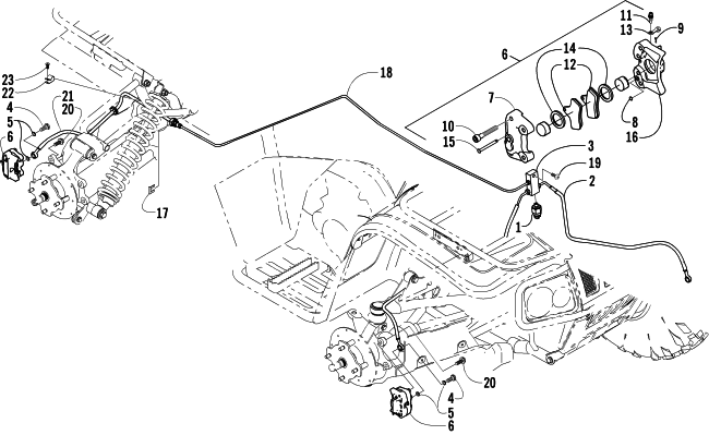 Parts Diagram for Arctic Cat 2004 300 4X4 MRP ATV HYDRAULIC BRAKE ASSEMBLY