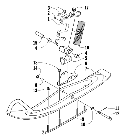 Parts Diagram for Arctic Cat 2004 Z 370 SNOWMOBILE SKI AND SPINDLE ASSEMBLY