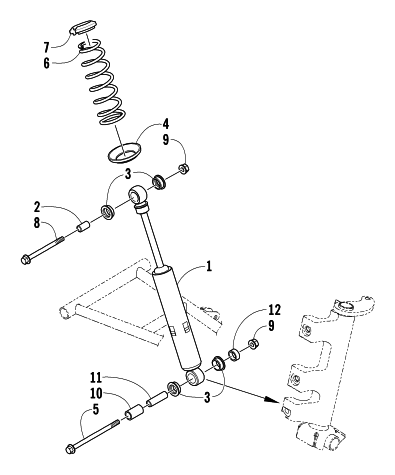Parts Diagram for Arctic Cat 2004 PANTHER 370 SNOWMOBILE SHOCK ABSORBER ASSEMBLY