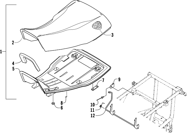 Parts Diagram for Arctic Cat 2005 400 AUTOMATIC TRANSMISSION 4X4 FIS LE ATV SEAT ASSEMBLY