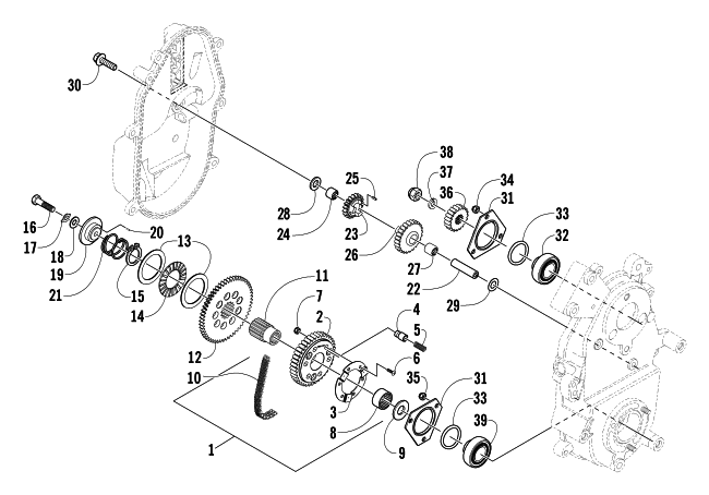 Parts Diagram for Arctic Cat 2006 Z 440 LX SNOWMOBILE DRIVE/REVERSE DROPCASE ASSEMBLY