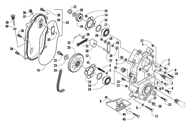 Parts Diagram for Arctic Cat 2004 Z 370 SNOWMOBILE DRIVE/DROPCASE ASSEMBLY