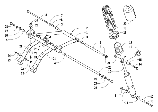 Parts Diagram for Arctic Cat 2004 Z 570 SNOWMOBILE REAR SUSPENSION FRONT ARM ASSEMBLY