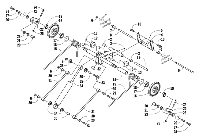 Parts Diagram for Arctic Cat 2004 Z 570 SNOWMOBILE REAR SUSPENSION REAR ARM ASSEMBLY