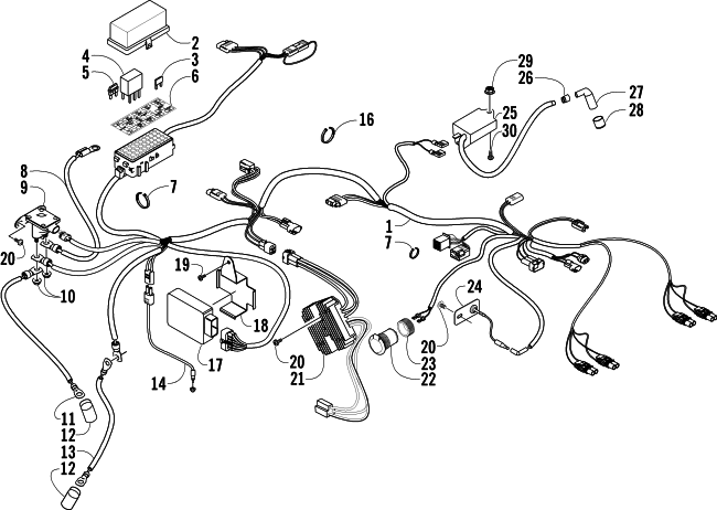 Parts Diagram for Arctic Cat 2004 400 MANUAL TRANSMISSION 4X4 FIS MRP ATV WIRING HARNESS ASSEMBLY