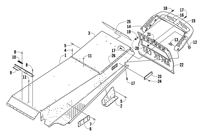 Parts Diagram for Arctic Cat 2004 Z 370 SNOWMOBILE TUNNEL AND REAR BUMPER