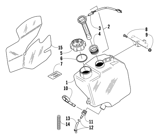 Parts Diagram for Arctic Cat 2004 Z 370 SNOWMOBILE OIL TANK ASSEMBLY