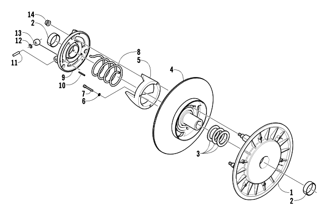 Parts Diagram for Arctic Cat 2005 Z 440 LX SNOWMOBILE DRIVEN CLUTCH