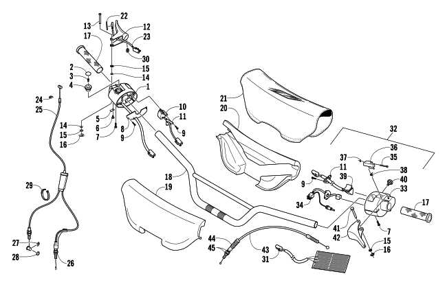 Parts Diagram for Arctic Cat 2004 Z 370 LX SNOWMOBILE HANDLEBAR AND CONTROLS