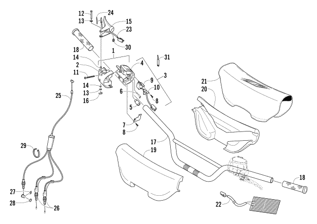Parts Diagram for Arctic Cat 2004 Z 570 SNOWMOBILE HANDLEBAR AND CONTROLS