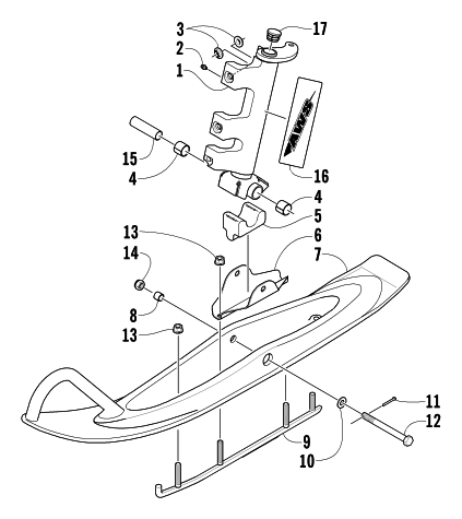 Parts Diagram for Arctic Cat 2004 PANTHER 370 SNOWMOBILE SKI AND SPINDLE ASSEMBLY