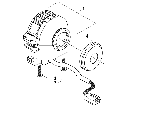 Parts Diagram for Arctic Cat 2009 500 4X4 MANUAL ATV CONTROL SWITCH HOUSING ASSEMBLY