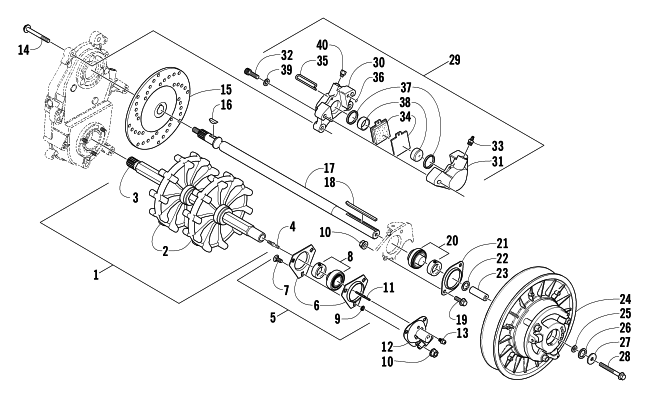 Parts Diagram for Arctic Cat 2006 Z 570 SNOWMOBILE DRIVE TRAIN SHAFTS AND BRAKE ASSEMBLIES