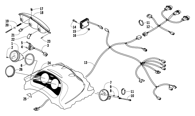 Parts Diagram for Arctic Cat 2004 Z 570 SNOWMOBILE HEADLIGHT, INSTRUMENTS, AND WIRING ASSEMBLIES