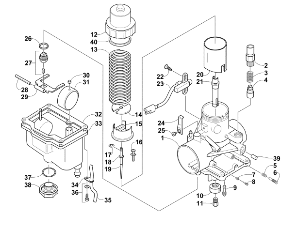 Parts Diagram for Arctic Cat 2010 BEARCAT 570 XT SNOWMOBILE CARBURETOR