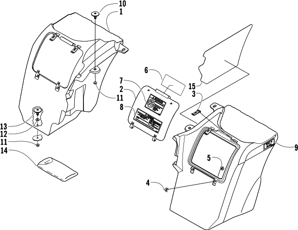 Parts Diagram for Arctic Cat 2004 400 AUTOMATIC TRANSMISSION 4X4 TBX ATV STORAGE BOX ASSEMBLY