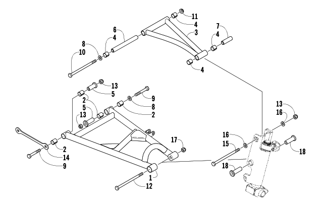 Parts Diagram for Arctic Cat 2003 FIRECAT 700 EFI SNO PRO SNOWMOBILE A-ARM ASSEMBLY
