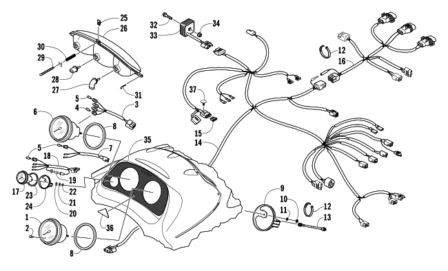 Parts Diagram for Arctic Cat 2004 PANTERA 550 SNOWMOBILE HEADLIGHT, INSTRUMENTS, AND WIRING ASSEMBLIES