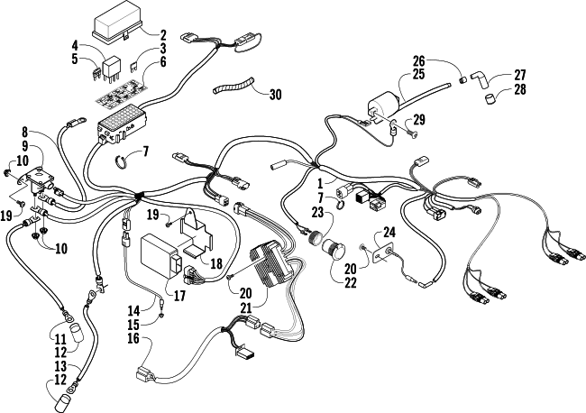 Parts Diagram for Arctic Cat 2004 500 AUTOMATIC TRANSMISSION 4X4 TBX ATV WIRING HARNESS ASSEMBLY