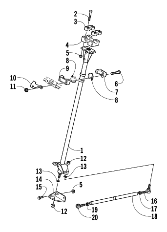 Parts Diagram for Arctic Cat 2005 PANTERA 600 EFI SNOWMOBILE STEERING POST ASSEMBLY