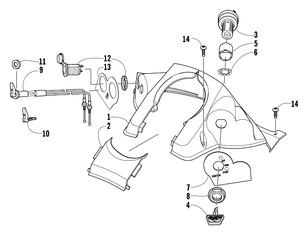 Parts Diagram for Arctic Cat 2004 PANTERA 550 SNOWMOBILE CONSOLE AND SWITCH ASSEMBLY