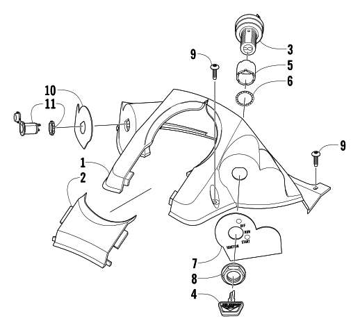 Parts Diagram for Arctic Cat 2005 PANTERA 600 EFI SNOWMOBILE CONSOLE AND SWITCH ASSEMBLY