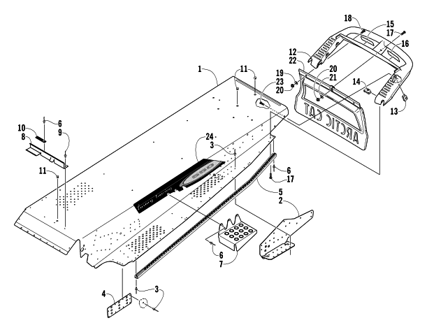 Parts Diagram for Arctic Cat 2004 PANTERA 550 SNOWMOBILE TUNNEL AND REAR BUMPER